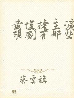 黄俊捷主演的电视剧有哪些