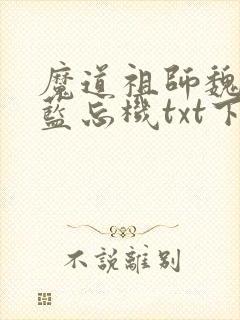 魔道祖师魏无羡蓝忘机txt下载全本
