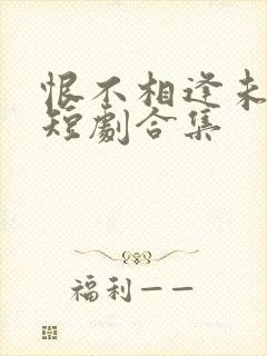 恨不相逢未嫁时短剧合集