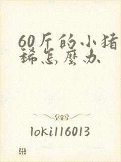 60斤的小猪拉稀怎么办