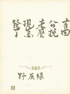 发现老公有外遇了怎么挽回呢