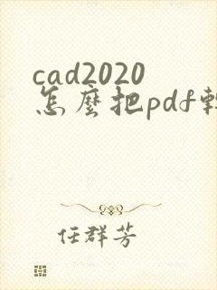 cad2020怎么把pdf转换成cad