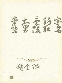 带土旁的字有哪些男孩取名