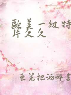 欧美一级特黄大片久久