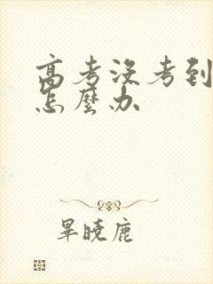 高考没考到本科怎么办