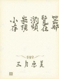 小米浏览器的缓存视频在哪个文件夹