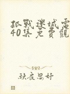 孤战迷城电视剧40集免费观看