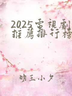 2025电视剧推荐排行榜前十名正在热播剧