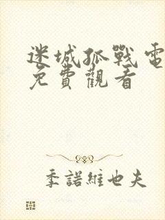 迷城孤战电视剧免费观看