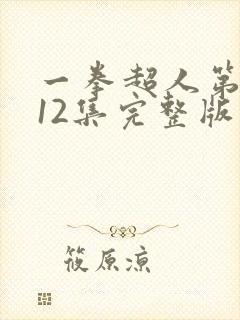 一拳超人第一季12集完整版