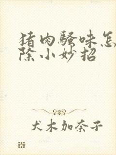 猪肉骚味怎么去除小妙招