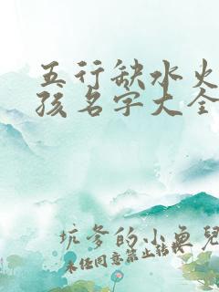 五行缺水火木男孩名字大全