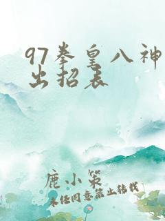 97拳皇八神庵出招表