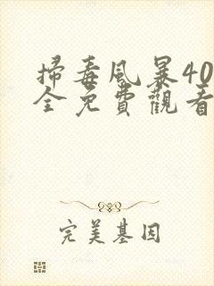 扫毒风暴40集全免费观看