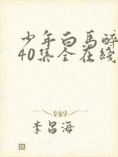 少年白马醉春风40集全在线观看