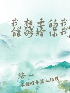 我想要的我却不能够给你我全部歌词