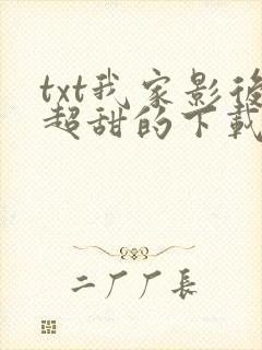 txt我家影后超甜的下载