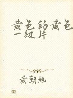 黄色的黄色录像一级片