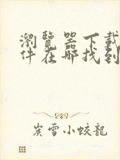 浏览器下载的文件在哪找到