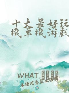 十大最好玩的手机单机游戏