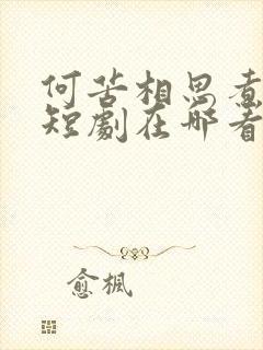 何苦相思煮余年短剧在哪看