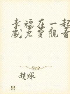 幸福在一起电视剧免费观看全集