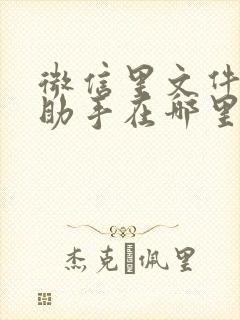 微信里文件传输助手在哪里找