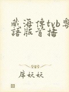 藏海传tvb粤语版首播