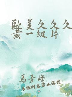 欧美久久久久特黄一级片