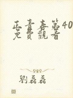 正青春第40集免费观看