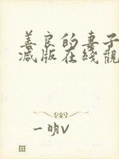 善良的妻子无删减版在线观看