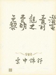 免费观看潜伏在黎明之前电视剧