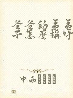 爸爸的弟弟的儿子怎么称呼