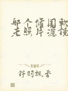 哪个修图软件有老照片滤镜