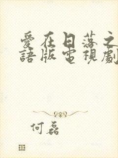 爱在日落之前国语版电视剧