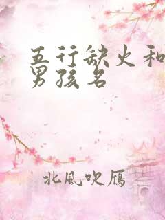 五行缺火和土的男孩名