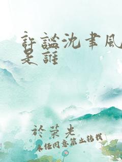 许谧沈聿风作者是谁