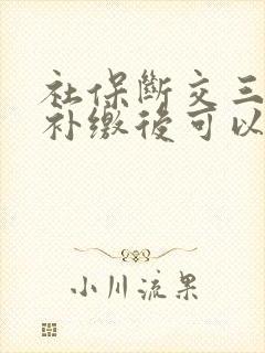 社保断交三个月补缴后可以报医保吗