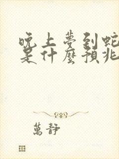 晚上梦到蛇追我是什么预兆