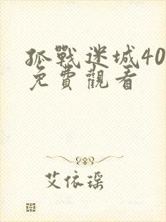 孤战迷城40集免费观看