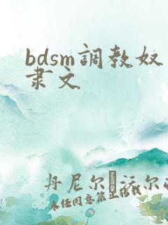 bdsm调教奴隶文