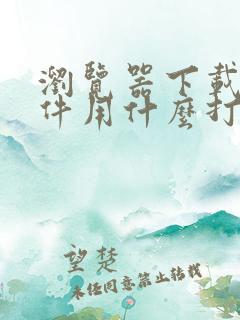 浏览器下载的文件用什么打开