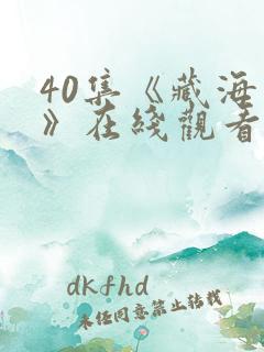 40集《藏海传》在线观看21集
