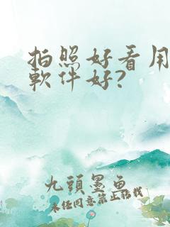 拍照好看用什么软件好?