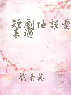 短剧他说爱情回来过