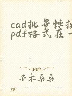 cad批量转换pdf格式在一个文件