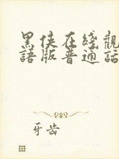 黑侠在线观看国语版普通话