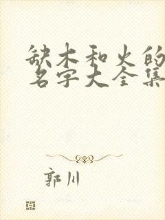 缺木和火的男孩名字大全集