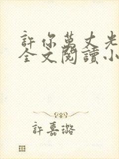 许你万丈光芒好全文阅读小说