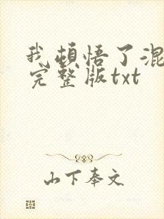 我顿悟了混沌体完整版txt